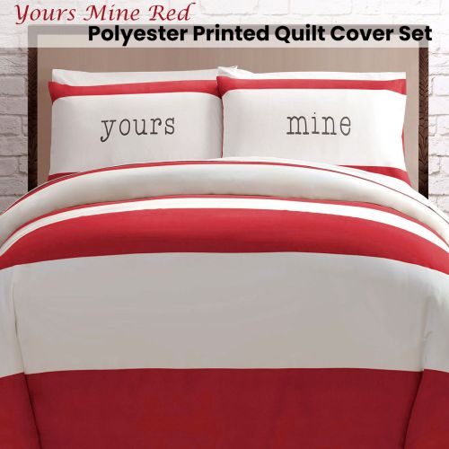 Yours Mine Red Quilt Cover Set by Big Sleep