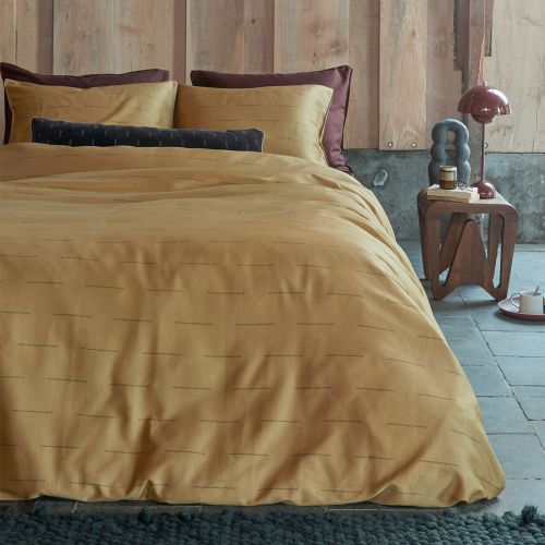 Blurred Lines Yellow Cotton Sateen Quilt Cover Set by PIP Studio