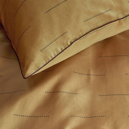 Blurred Lines Yellow Cotton Sateen Quilt Cover Set by PIP Studio