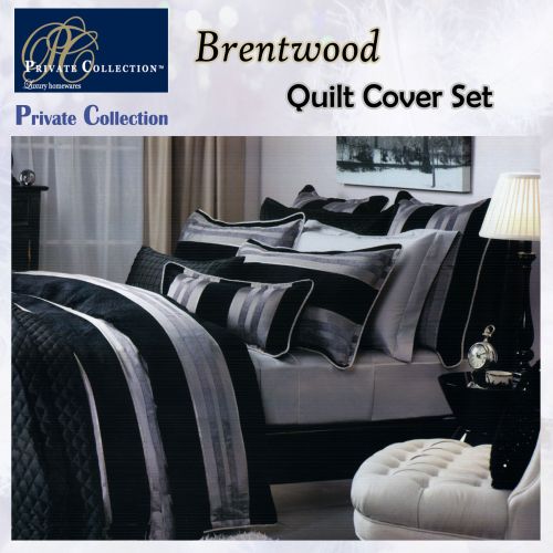 Brentwood Black Quilt Cover Set by Private Collection