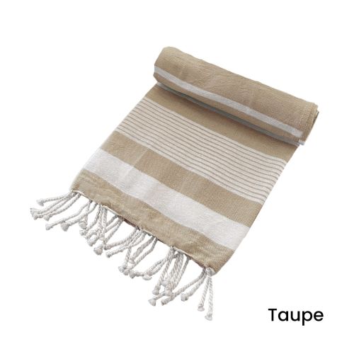 Cotton Rich Large Turkish Beach Towel with Tassels 80cm x 155cm
