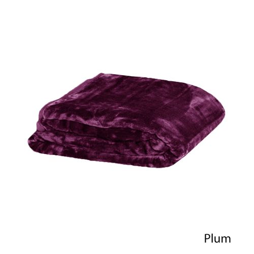 375gsm 1 Ply Solid Faux Mink Blanket Queen 200x240 cm