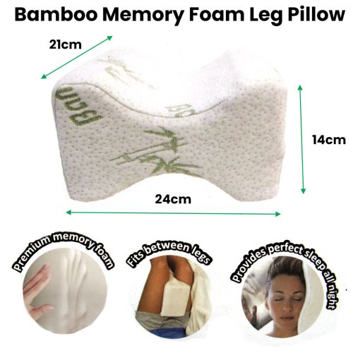 Bamboo Memory Foam Leg Pillow 24x21x14 cm