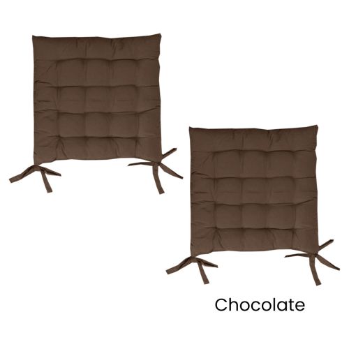 Set of 2 Chair Pads with Ties 40 x 40 cm