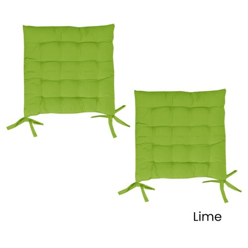 Set of 2 Chair Pads with Ties 40 x 40 cm