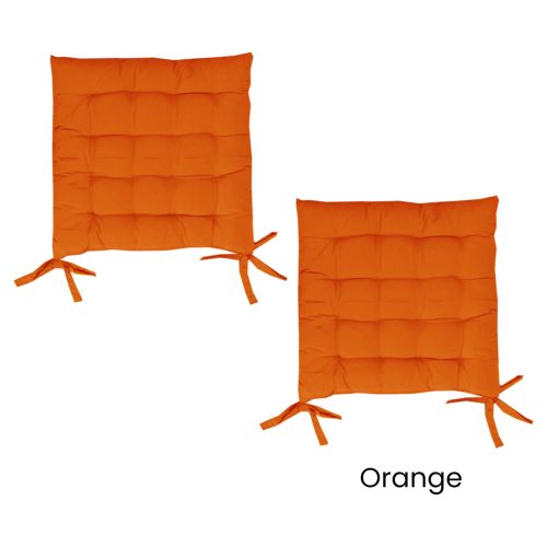 Set of 2 Chair Pads with Ties 40 x 40 cm
