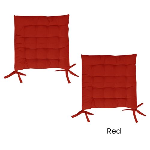 Set of 2 Chair Pads with Ties 40 x 40 cm