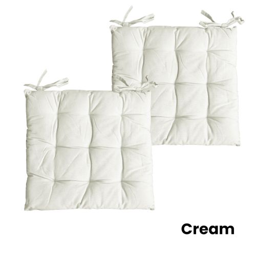 Set of 2 Colter Cotton Chair Pads 40 x 40 cm