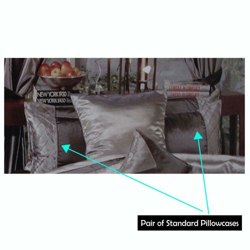Pair of Caledonia Black Silver Standard Pillowcases by Boudoir