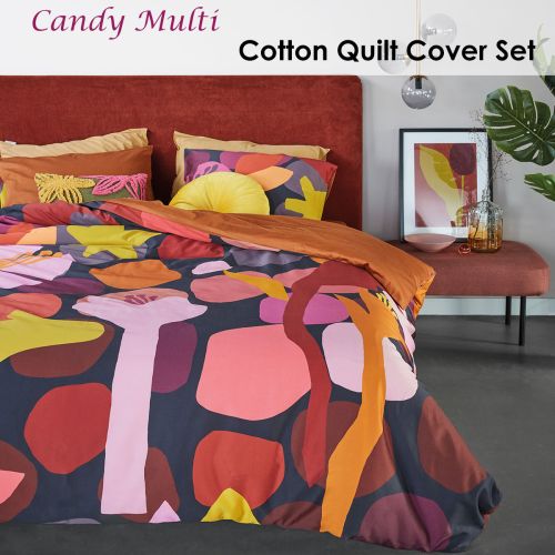 Candy Multi Cotton Sateen Quilt Cover Set by Bedding House