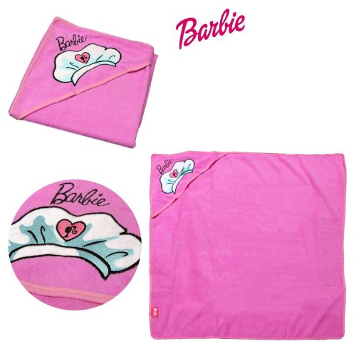 Barbie Embroidered Microfiber Hooded Towel 90 x 90 cm