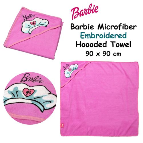Barbie Embroidered Microfiber Hooded Towel 90 x 90 cm