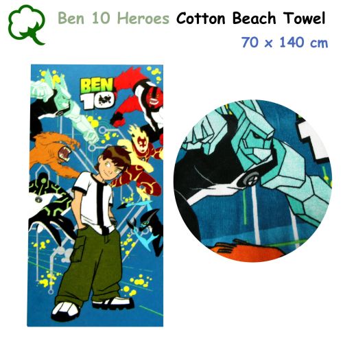 Kids Cartoon Ben 10 Heroes 100% Cotton Bath / Beach Towel 70 x 140 cm