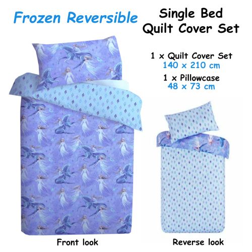 Disney Frozen Elsa Reversible Licensed Quilt Cover Set Single by Caprice
