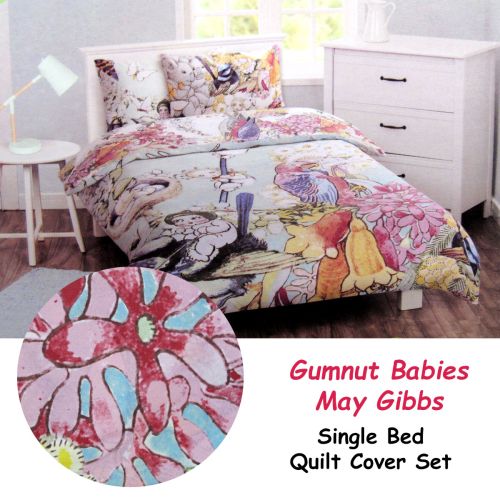 May Gibbs Gumnut Babies Licensed Quilt Cover Set Single by Caprice