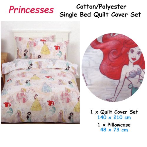 Disney Princesses Pink Licensed Quilt Cover Set Single by Caprice