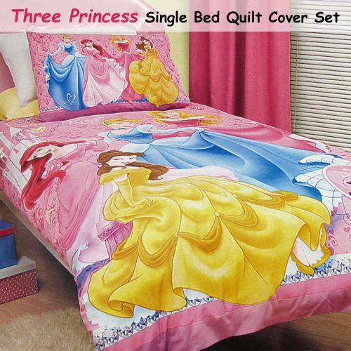 Disney Three Princesses Licensed Quilt Cover Set Single by Caprice