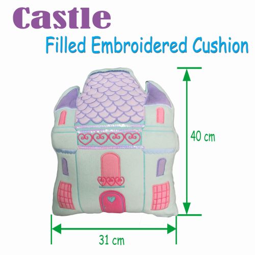 Castle Shape Filled Embroidered Cushion by Linen House