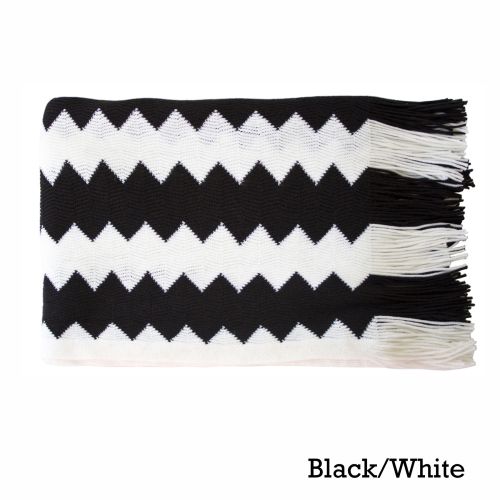 Chevron Knitted Throw 127 x 152 cm by IDC Homewares