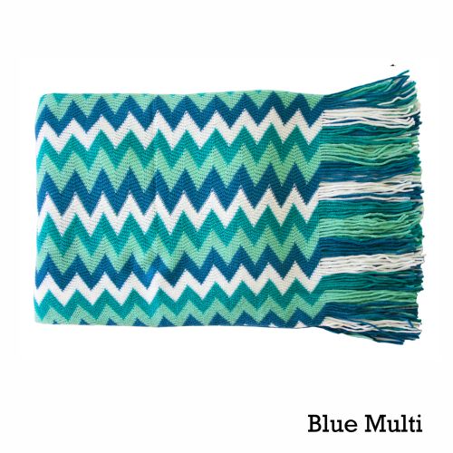 Chevron Knitted Throw 127 x 152 cm by IDC Homewares