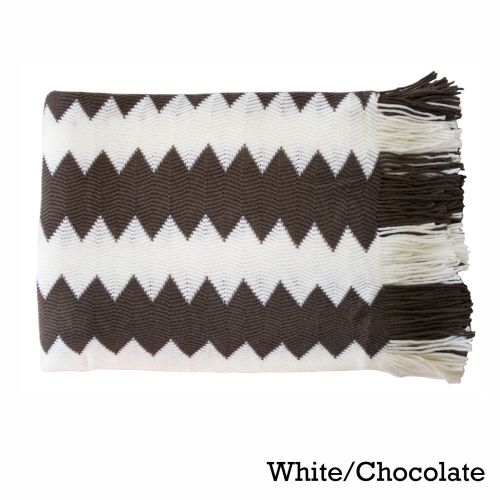 Chevron Knitted Throw 127 x 152 cm by IDC Homewares