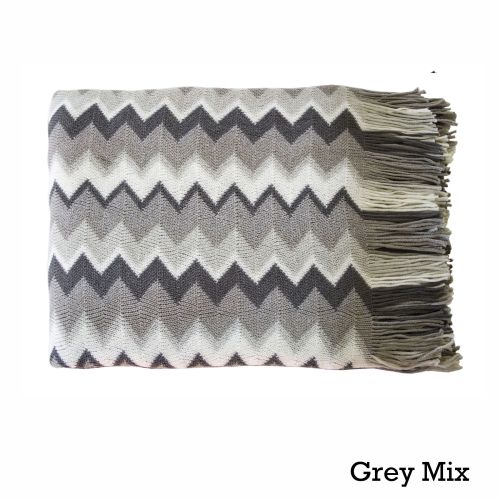 Chevron Knitted Throw 127 x 152 cm by IDC Homewares