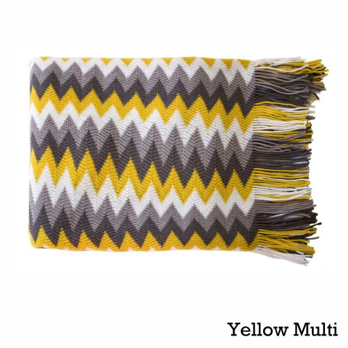 Chevron Knitted Throw 127 x 152 cm by IDC Homewares