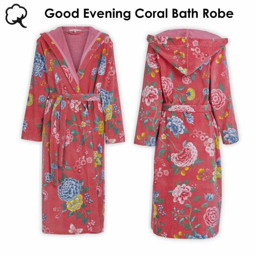Good Evening Cotton Bath Robe Coral XL by PIP Studio