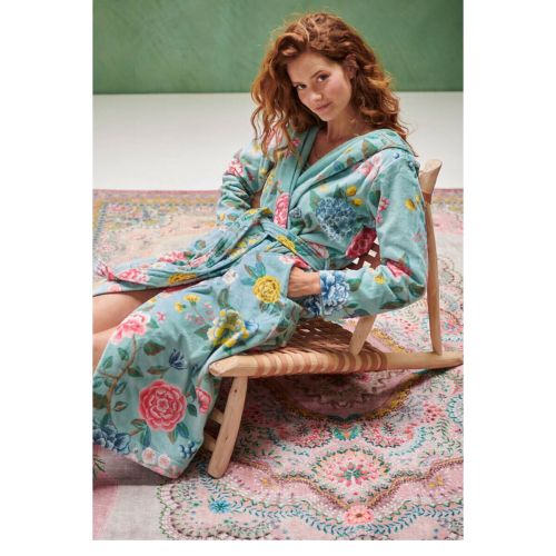 Good Evening Cotton Bath Robe / Dressing Gown Green by PIP Studio