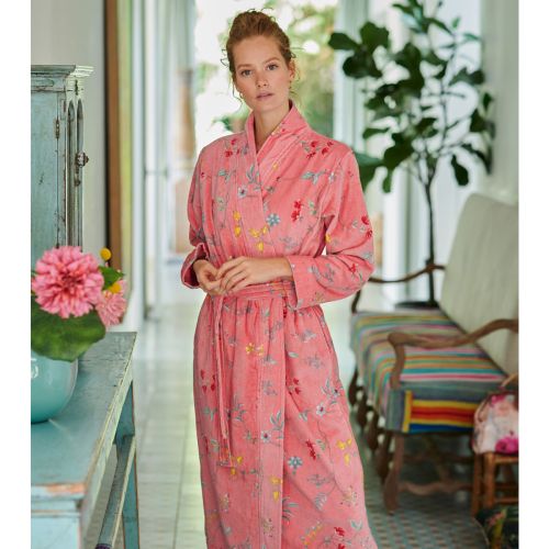 Les Fleurs Cotton Bath Robe Pink by PIP Studio