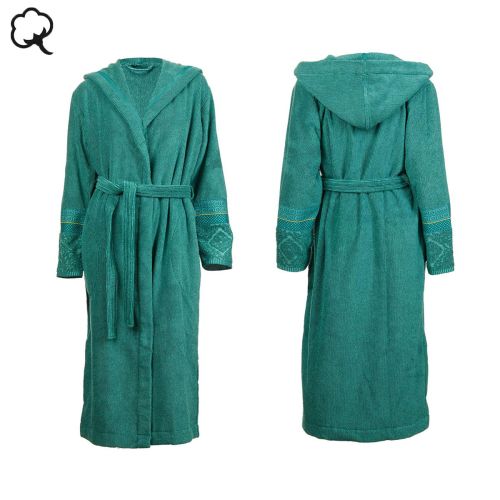 Soft Zellige Cotton Bath Robe / Dressing Gown Green by PIP Studio