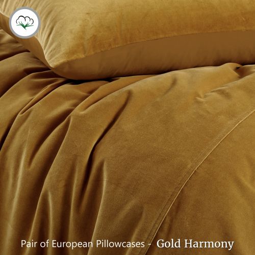 Cotton Velvet Quilt Cover Set Gold Harmony by Vintage Design Homewares