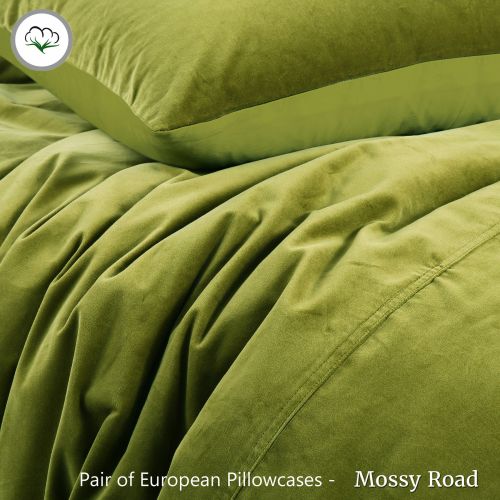 Cotton Velvet Quilt Cover Set Mossy Road by Vintage Design Homewares