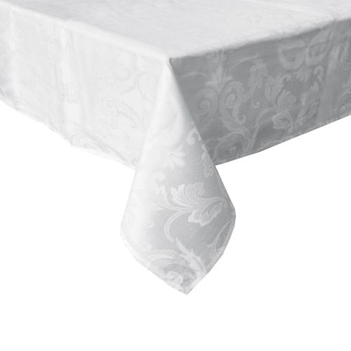 Como White Jacquard Damask Tablecloth