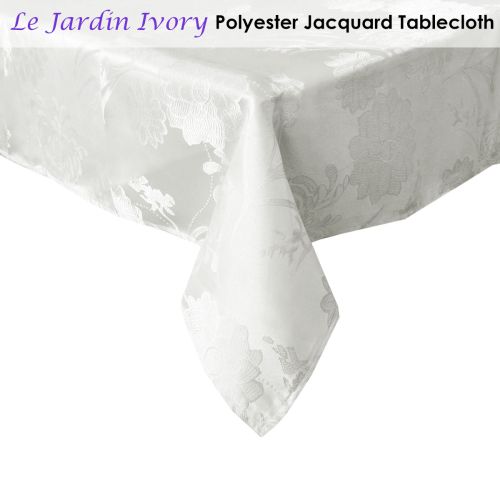 Le Jardin Ivory Jacquard Tablecloth