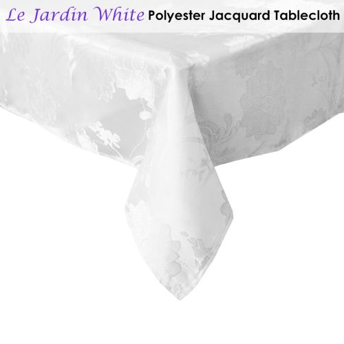 Le Jardin White Jacquard Tablecloth