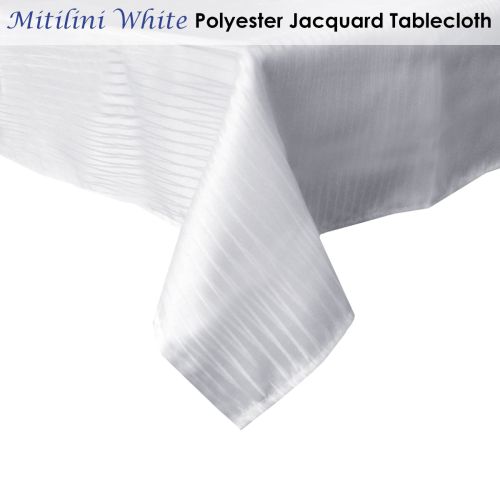 Mitilini White Jacquard Tablecloth
