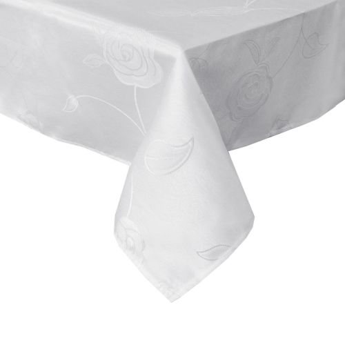 Rosa White Jacquard Tablecloth