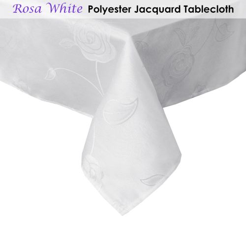 Rosa White Jacquard Tablecloth
