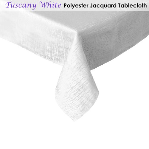 Tuscany White Jacquard Tablecloth