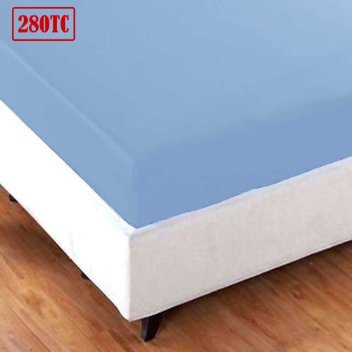 Crisp Polyester Cotton Fitted Sheet Spring Blue by Jason