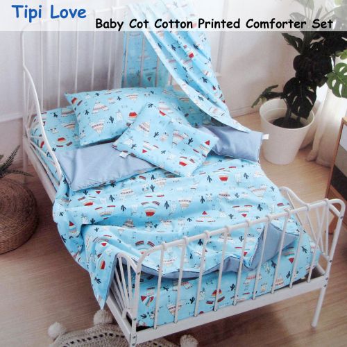 Tipi Love Baby 100% Cotton Printed Comforter Set Cot Size