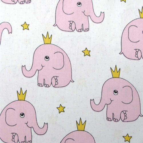 Pinky Elephant Baby 100% Cotton Printed Sheet Set Cot Size