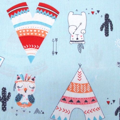 Tipi Love Polar Bear Owl Baby 100% Cotton Printed Sheet Set Cot Size