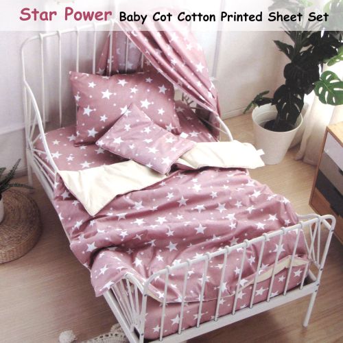 Star Power Baby 100% Cotton Printed Sheet Set Cot Size