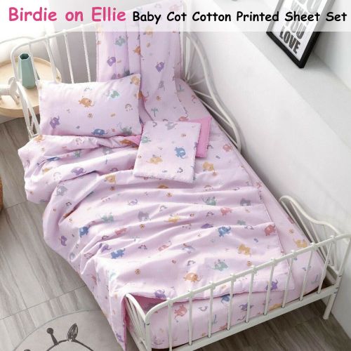 Birdie on Ellie Baby 100% Cotton Printed Sheet Set Cot Size