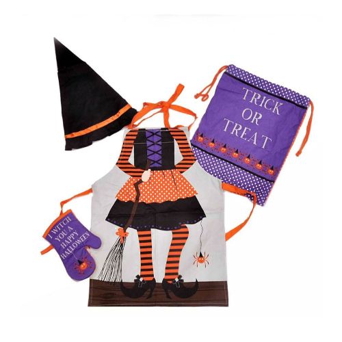 Set of 4 Witchy Children Kids Halloween Kitchen Chef Set by Cubby House Kids