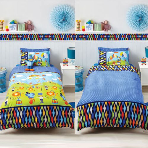 Reversible Circus Fun Quilt Cover Set by Cubby House Kids