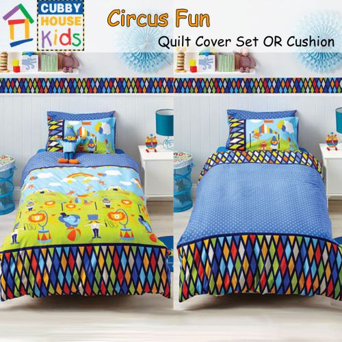 Reversible Circus Fun Quilt Cover Set by Cubby House Kids