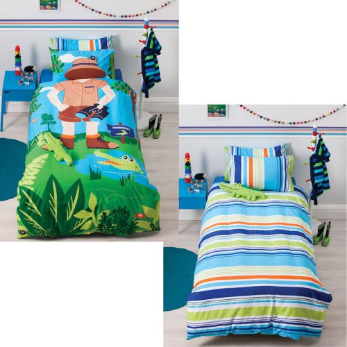 Reversible Croc Hunter Quilt Cover Set by Cubby House Kids